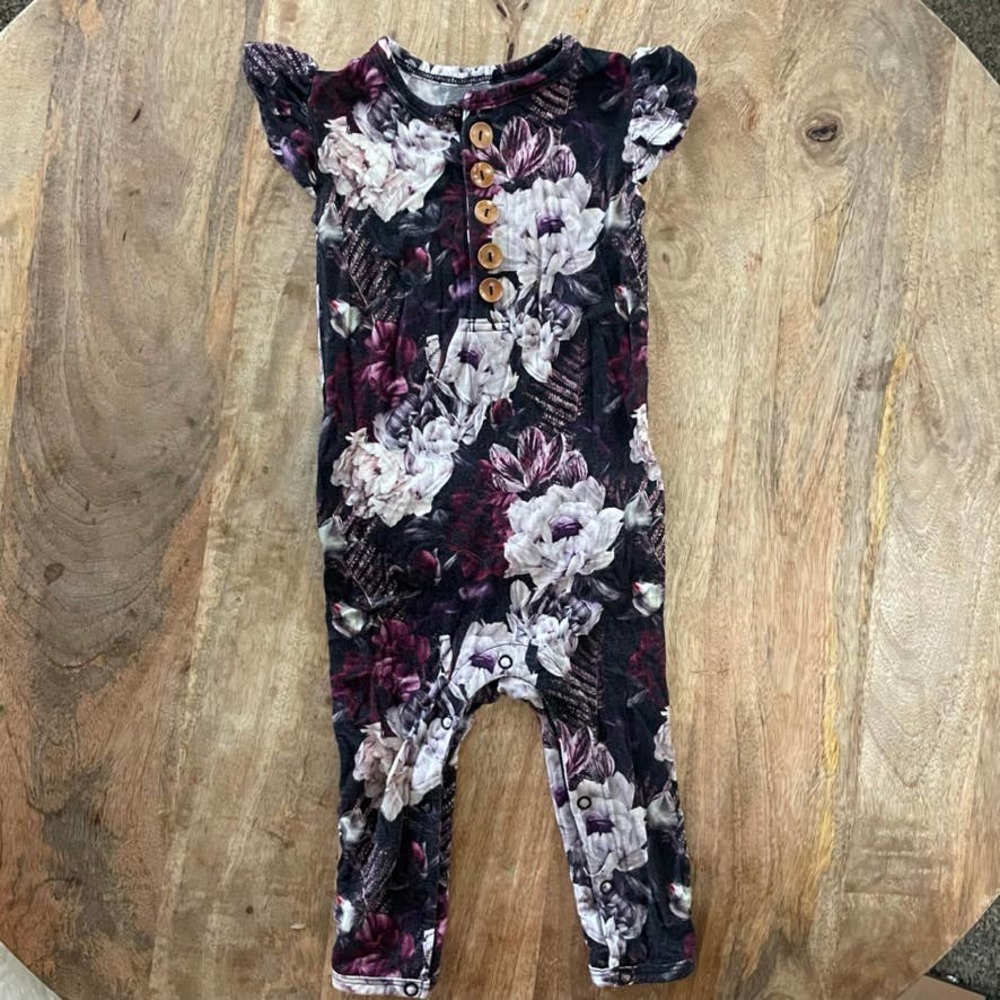 Little Bum Bum Bamboo Ruffle Romper Bloom Shakalaka Print size 9-12